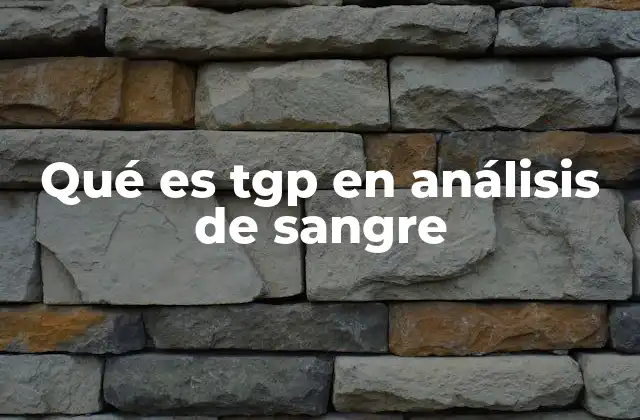 Qué es Tgp en Análisis de Sangre