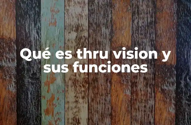 Qué es Thru Vision y Sus Funciones