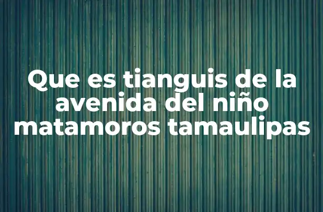 Que es Tianguis de la Avenida Del Niño Matamoros Tamaulipas