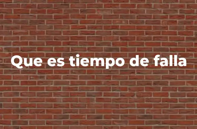 Que es Tiempo de Falla