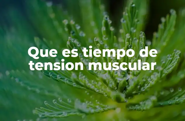 Que es Tiempo de Tension Muscular
