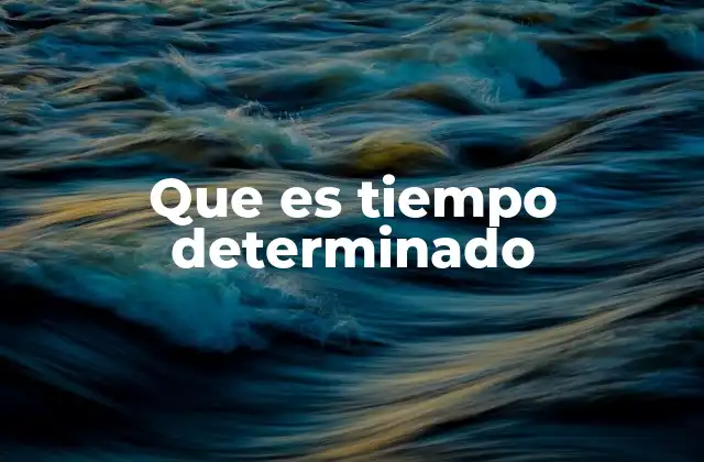Que es Tiempo Determinado