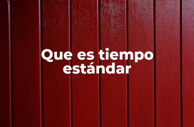 Que es Tiempo Estándar