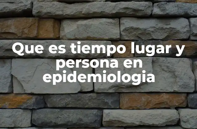 Que es Tiempo Lugar y Persona en Epidemiologia