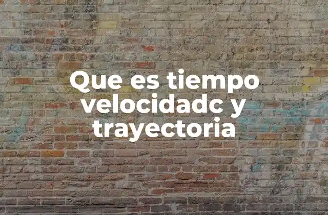 Que es Tiempo Velocidadc y Trayectoria