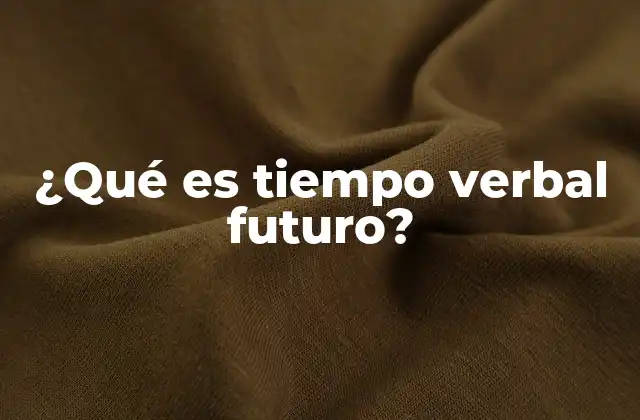 ¿qué es Tiempo Verbal Futuro?