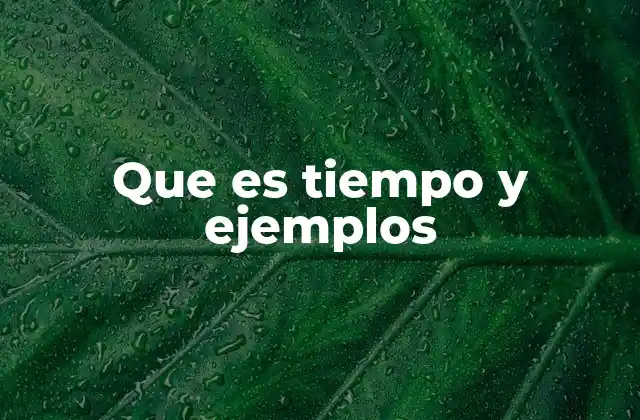 Que es Tiempo y Ejemplos