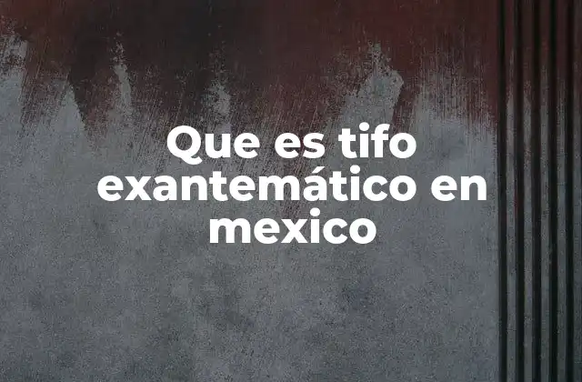 Que es Tifo Exantemático en Mexico