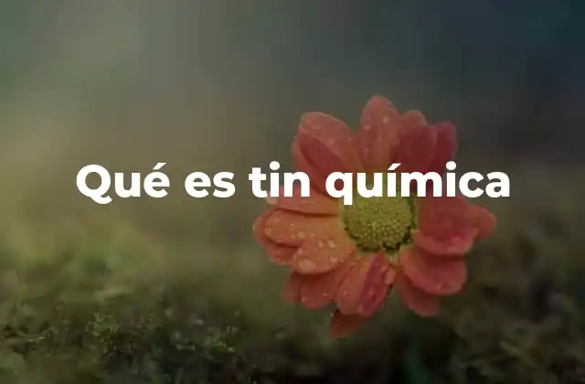 Qué es Tin Química