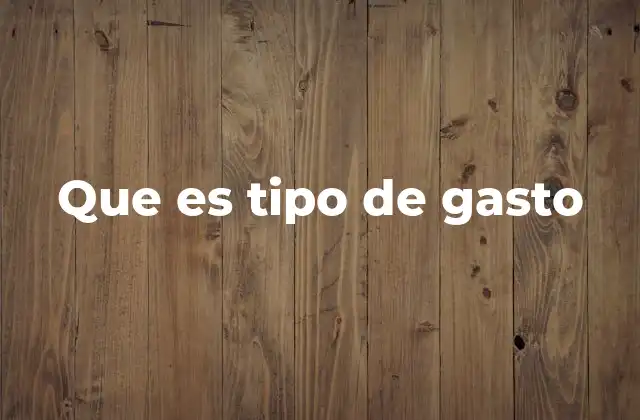 Que es Tipo de Gasto