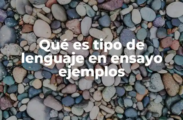 Qué es Tipo de Lenguaje en Ensayo Ejemplos