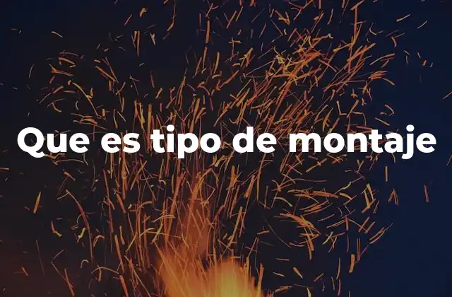 Que es Tipo de Montaje