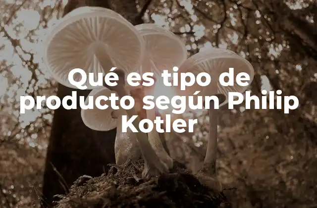 Qué es Tipo de Producto según Philip Kotler