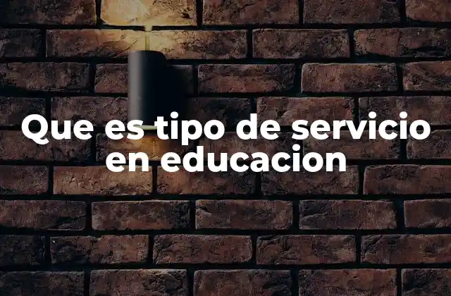 Que es Tipo de Servicio en Educacion