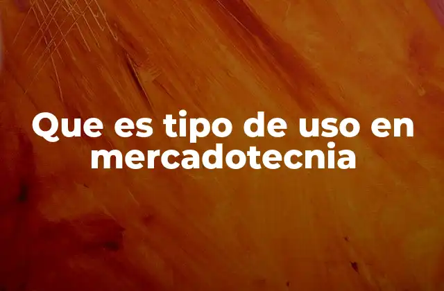 Que es Tipo de Uso en Mercadotecnia