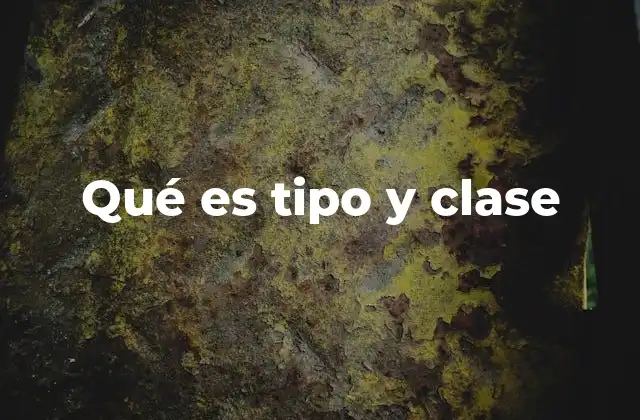 Qué es Tipo y Clase