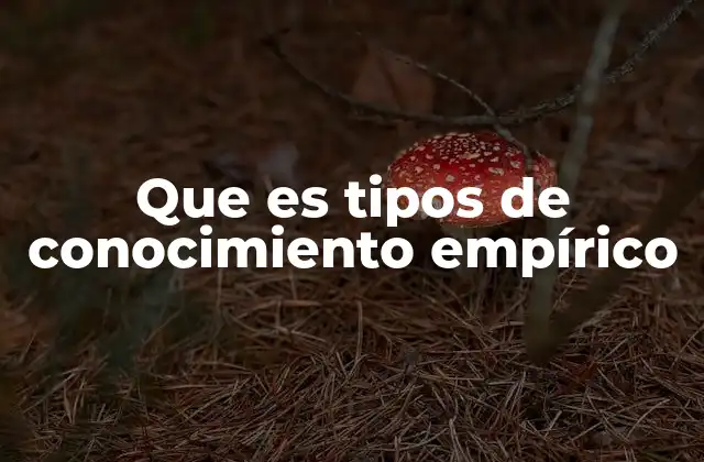 Que es Tipos de Conocimiento Empírico