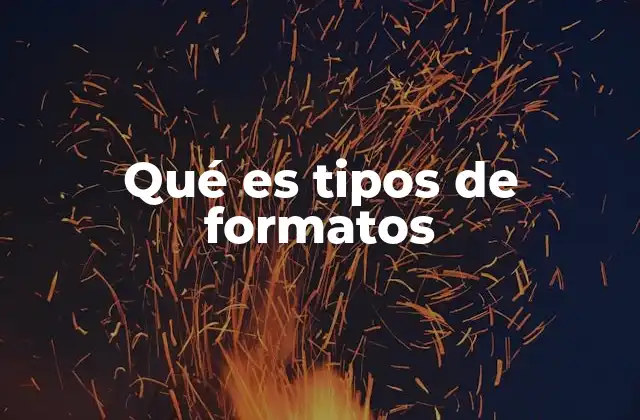 Qué es Tipos de Formatos