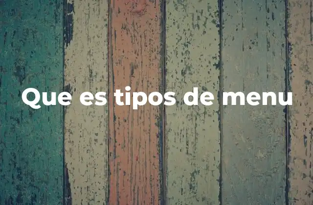 Que es Tipos de Menu
