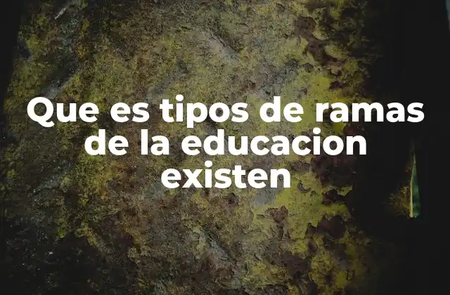 Que es Tipos de Ramas de la Educacion Existen