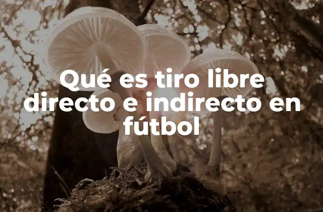 Qué es Tiro Libre Directo e Indirecto en Fútbol