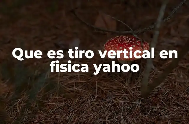 Que es Tiro Vertical en Fisica Yahoo