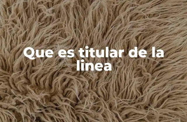 Que es Titular de la Linea