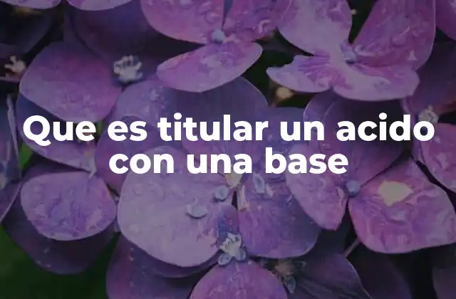 Que es Titular un Acido con una Base