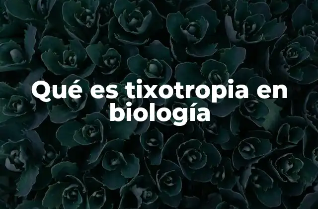 Qué es Tixotropia en Biología