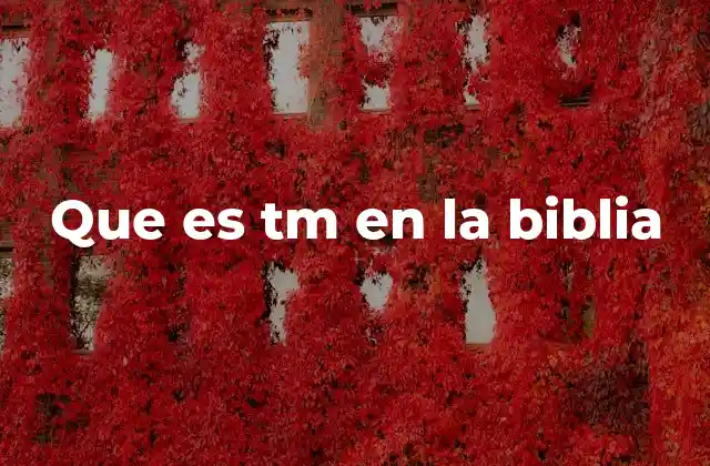 Que es Tm en la Biblia