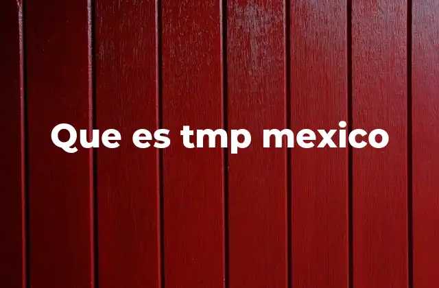 Que es Tmp Mexico
