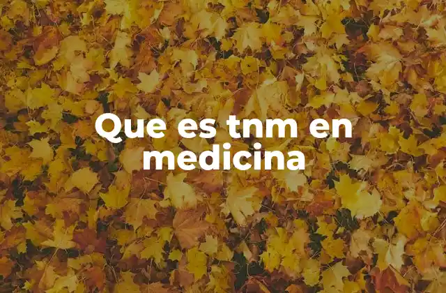 Que es Tnm en Medicina