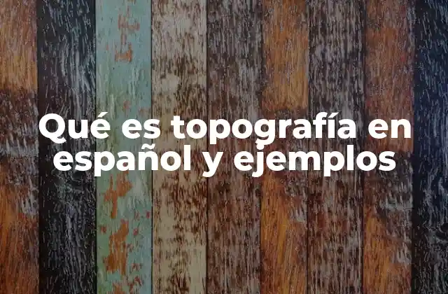 Qué es Topografía en Español y Ejemplos
