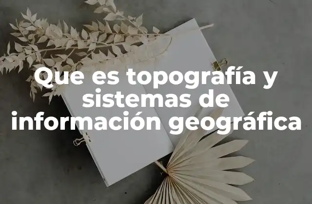 Que es Topografía y Sistemas de Información Geográfica