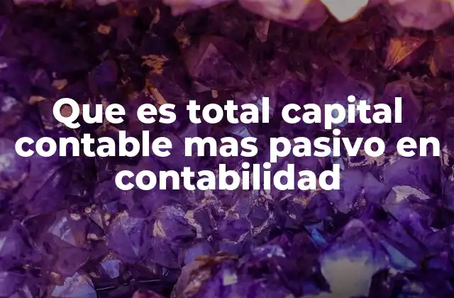 Que es Total Capital Contable mas Pasivo en Contabilidad