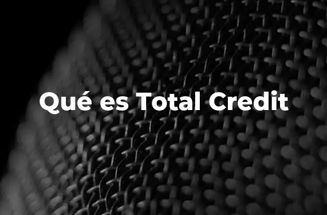 El Total Credit y su relevancia en la toma de decisiones financieras