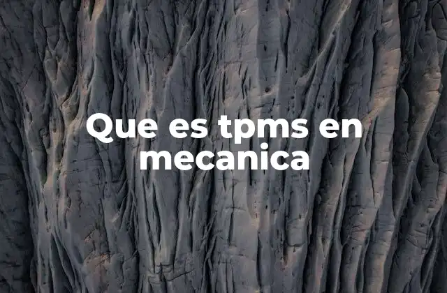 Que es Tpms en Mecanica