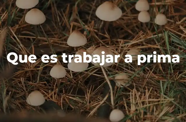 Que es Trabajar a Prima