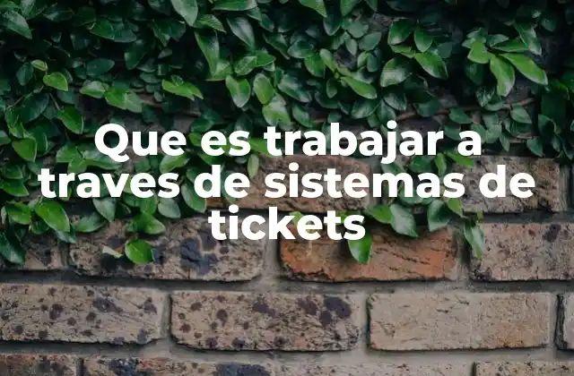 Que es Trabajar a Traves de Sistemas de Tickets