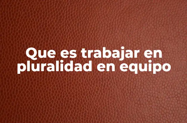 Que es Trabajar en Pluralidad en Equipo 2 La importancia de la colaboración en entornos diversos