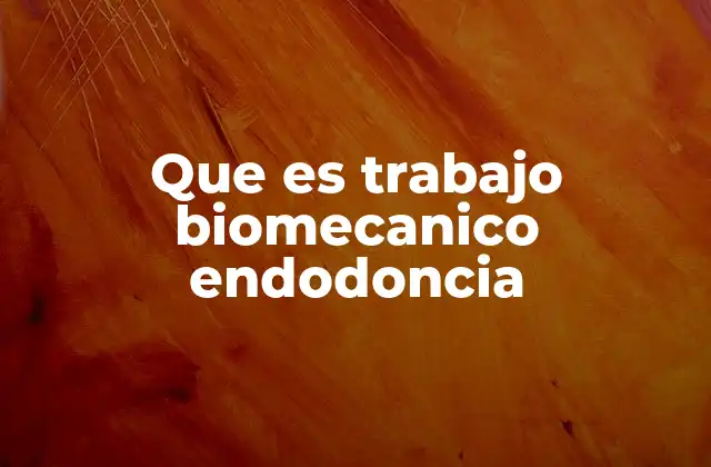Que es Trabajo Biomecanico Endodoncia