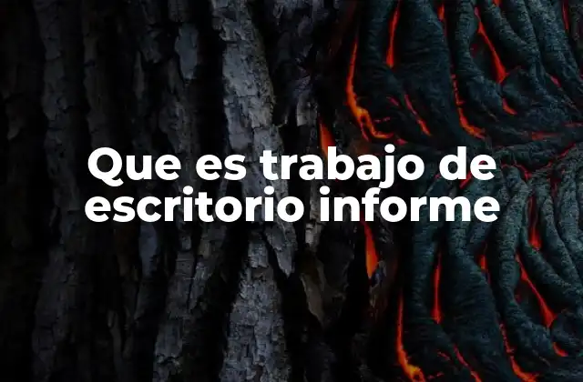 Que es Trabajo de Escritorio Informe
