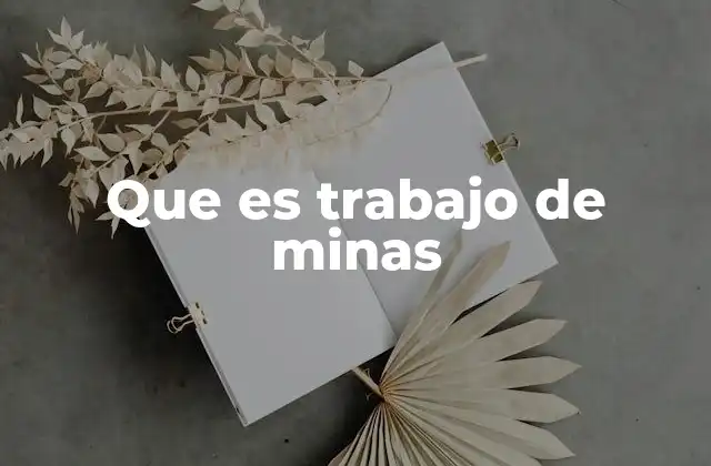 Que es Trabajo de Minas