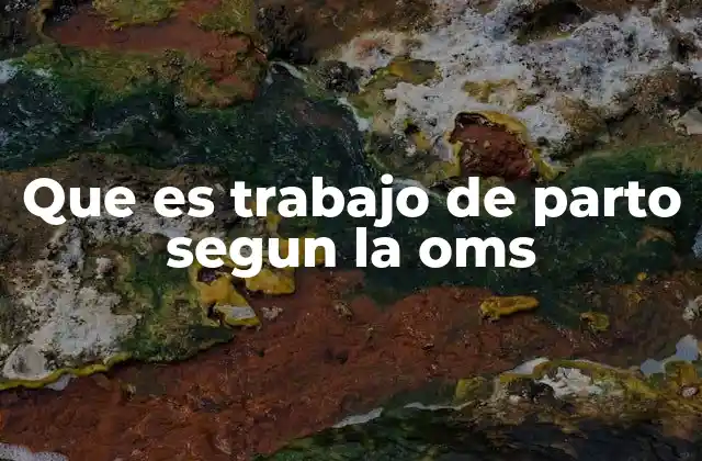 Que es Trabajo de Parto Segun la Oms