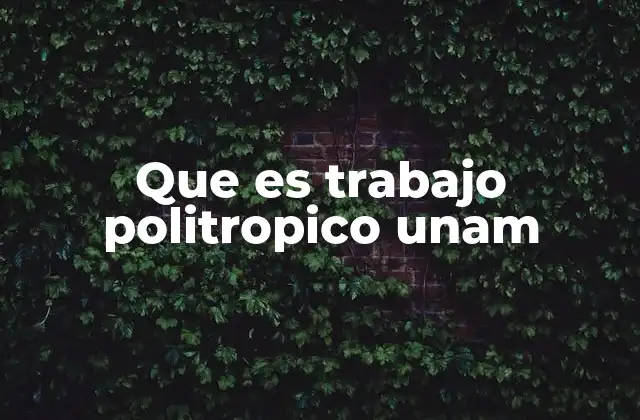 Que es Trabajo Politropico Unam