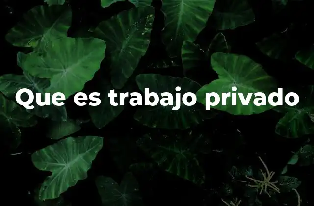 Que es Trabajo Privado