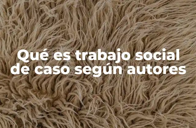 Qué es Trabajo Social de Caso según Autores