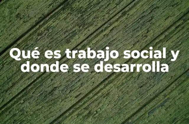 Qué es Trabajo Social y Donde Se Desarrolla 2 El rol del trabajo social en la sociedad