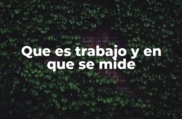 Que es Trabajo y en que Se Mide 2 El trabajo como fenómeno energético