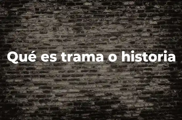 Qué es Trama o Historia